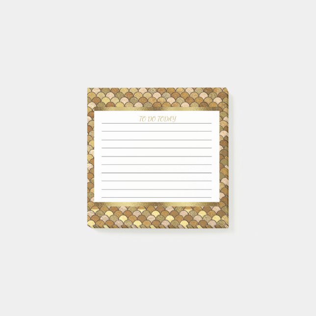 Post-it® Échelles de sirène d'or personnalisées 3x3 (Devant)