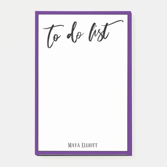 Post-it® Écriture manuscrite décontractée Liste à faire vio (Devant)