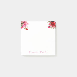 Post-it® Écriture manuscrite Texte Aquarelle Rose Florale