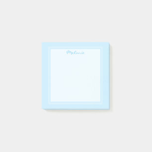 Post-it® Écriture moderne à bordure blanche et bleu clair