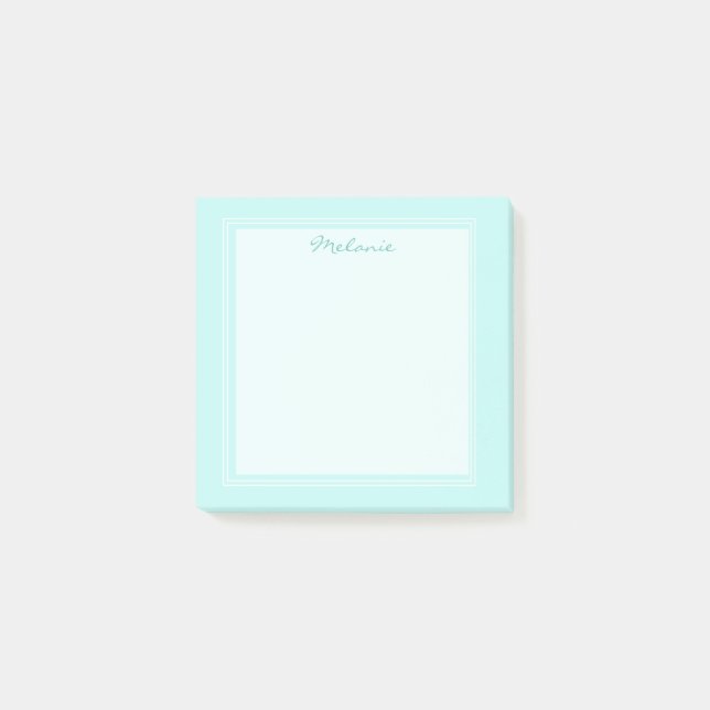 Post-it® Écriture moderne avec bordure sarcelle et blanche (Devant)