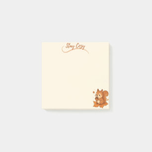 Post-it® Écureuil confortable avec maïs - Automne Beige