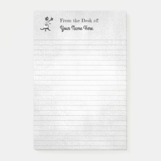 Post-it® Editable Vintage Cool Top Hat Cat Lined Sticky