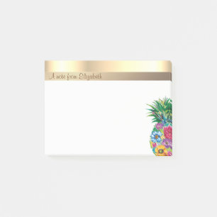 Post-it® Élégant Ananas Floral Moderne - Personnalisé