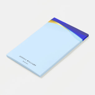 Post-it® Élégant Blue Gold Luxury Designer Logo Entreprise
