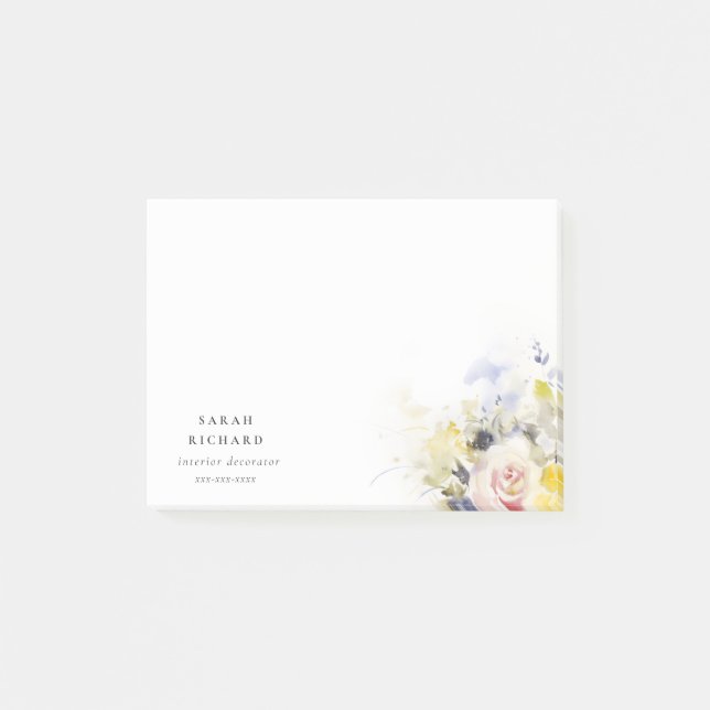 Post-it® Elégant Boho moderne coloré Vintage Rose Floral (Devant)