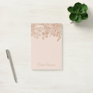 Post-it® Élégant Botanique Fleurs personnalisées en cuivr