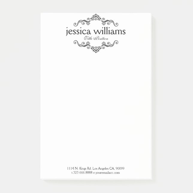 Post-it® Elégant cadre de bordure décoratif noir (Devant)