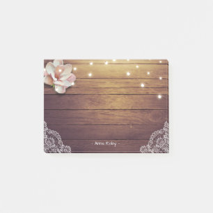 Post-it® Élégant Chaîne Florale Lumière Dentelle Rustique B