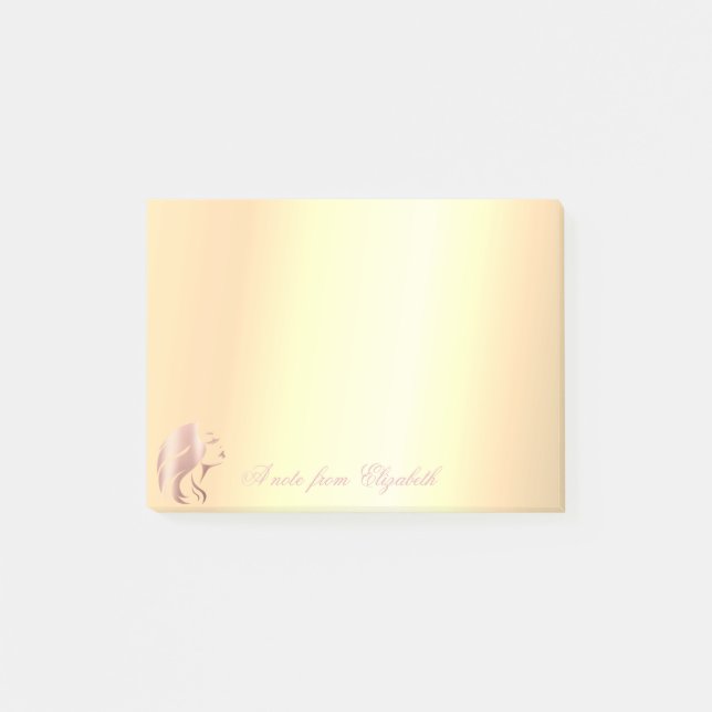 Post-it® Élégant Chic élégant Or Face Silhouette (Devant)