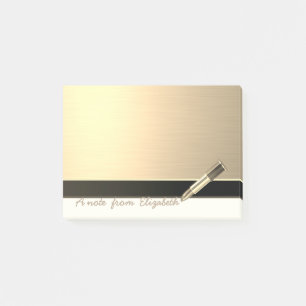 Post-it® Élégant Chic Féminin Stylé, Faux Or, Rouge à Lèvr