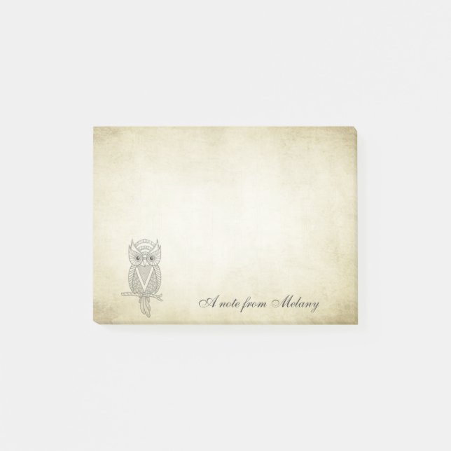 Post-it® Elégant chic femme owl vintage (Devant)