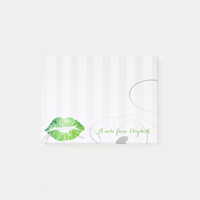 Post-it® Élégant Chic  Fille Stylée, Lèvres Vertes  (Devant)