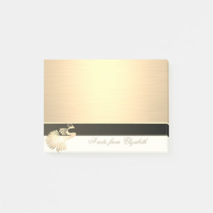 Post-it® Élégant Chic  Girly stylé , Faux Paon en Or