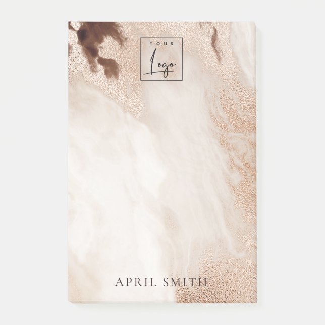 Post-it® Élégant Chic Gold Parties scintillant Agate Marbre (Devant)