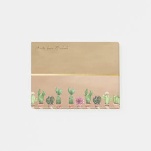 Post-it® Élégant Chic Rayure Dorée,Cactus Aquarelle