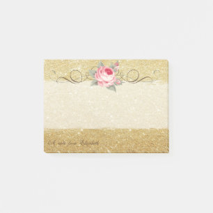 Post-it® Élégant, Chic, Rose, Pailleté