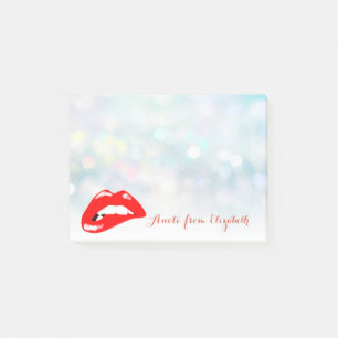 Post-it® Élégant Chic Stylish Girly, Bokeh Red Lips