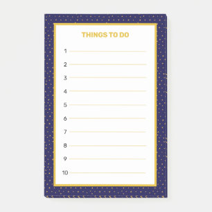 Post-it® Élégant Choses à Faire éditable Bleu Nuit & Or