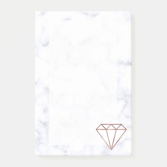 Post-it® élégant diamant blanc en faux rose (Devant)