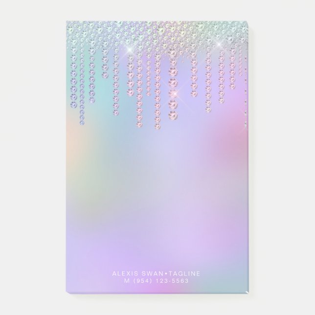 Post-it® Elégant élégant chic moderne diamants holographiqu (Devant)