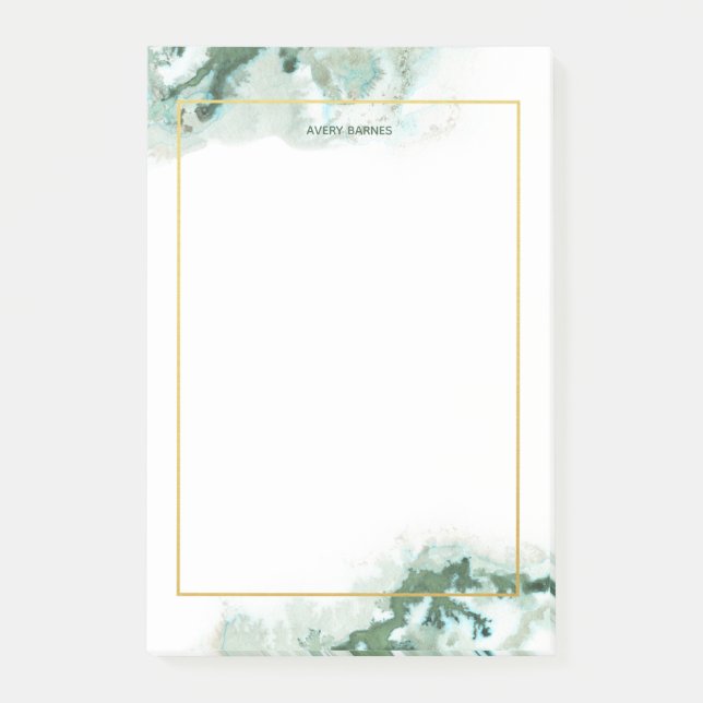 Post-it® Élégant Emerald Green Ombre Marbre Personnalisé (Devant)