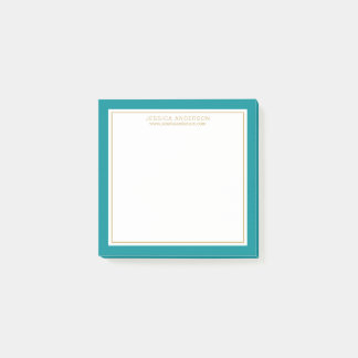 Post-it® Élégant et moderne Turquoise/blanc/Or Personnalisé