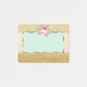 Post-it® Élégant et stylé, cadre, rose, pailleté