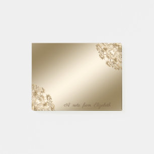 Post-it® Élégant et stylé, Féminin, Tourbillons dorés