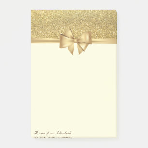 Post-it® Élégant et stylé, Nœud, Paillettes dorées
