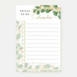 Post-it® Elégant Eucalyptus Monogrammed Que Faire
