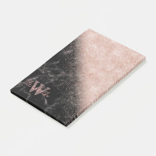 Post-it® Élégant faux rose en or confetti image en marbre