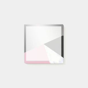 Post-it® Elégant géométrique argent blanc marbre rose noir