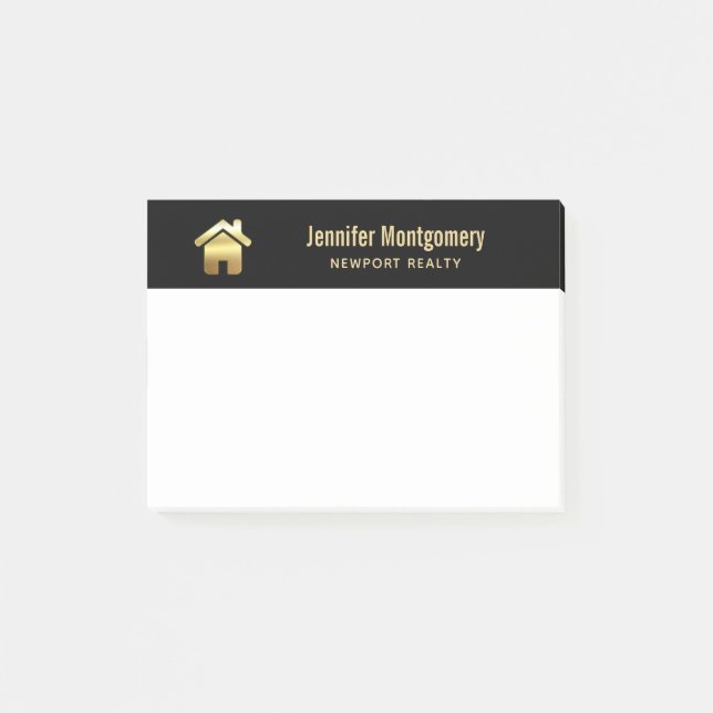 Post-it® Elegant Gold House Symbole Real Estate Design (Devant)