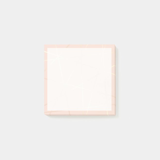 Post-it® Elégant joli rose or et rose roux géométrique (Devant)