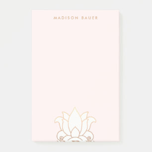 Post-it® Élégant Lin Or Rose Lotus Flower