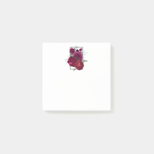 Post-it® Elegant Magenta Rose Floral Bouquet (Devant)