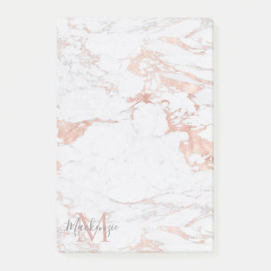 Post-it® Élégant marbre et Rose or monogramme