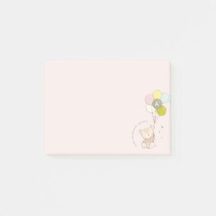 Post-it® Élégant Mignon Ours Blonde Fille Monogramme