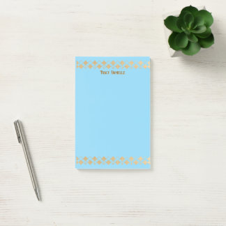 Post-it® Élégant Minimaliste Accent Doré Bleu Bébé