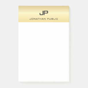 Post-it® Élégant minimaliste moderne tendance or blanc plai