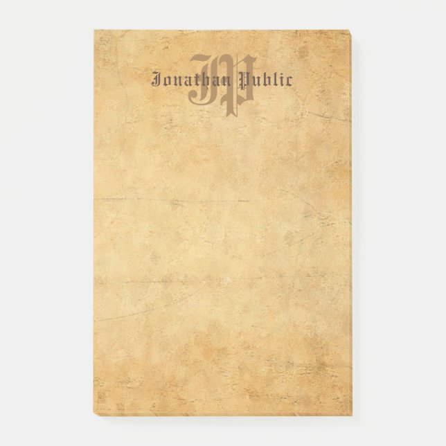 Post-it® Élégant Modèle Monogramme manuscrit classique (Devant)