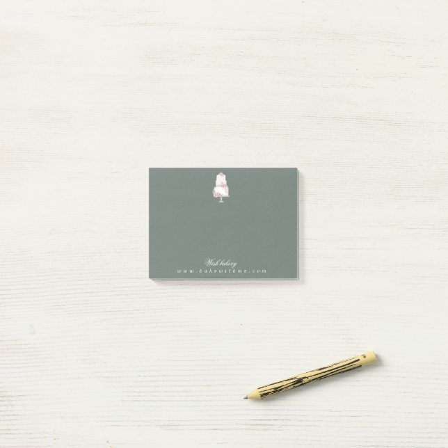 Post-it® Élégant Monogramme de boulangerie à trois niveaux (Sur un bureau)