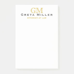 Post-it® Élégant Monogramme d'or classique simple