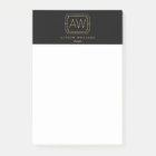 Élégant Monogramme professionnel Art Déco Noir/Or