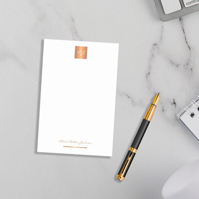 Post-it® Élégant nom or monogrammed personnalisé (Créateur téléchargé)