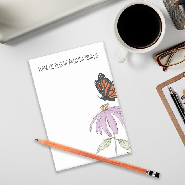 Post-it® Élégant Papillon et Fleur violette élégant (Créateur téléchargé)