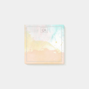 Post-it® Elégant Pastel Aquarelle Monogramme