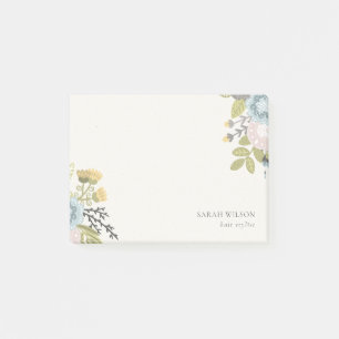 Post-it® Élégant Pastel Boho Blush Blue Green Leafy Flora