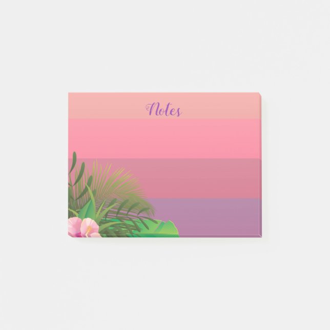Post-it® Élégant Pastel rose Exotique Plantes tropicaux (Devant)